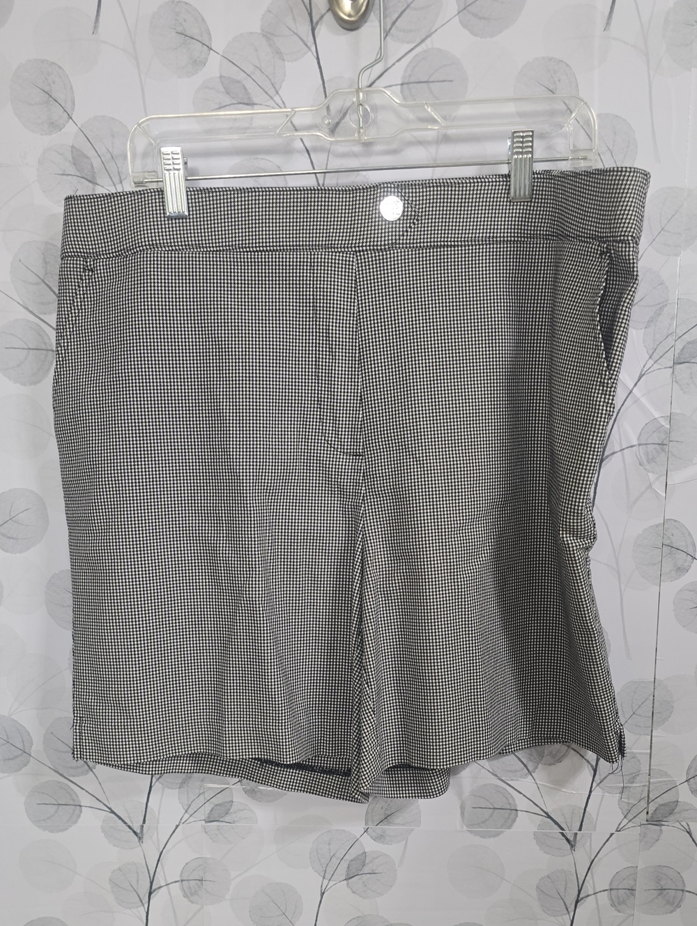 Rafaella Black & White Micro Houndstooth Bermuda Shorts